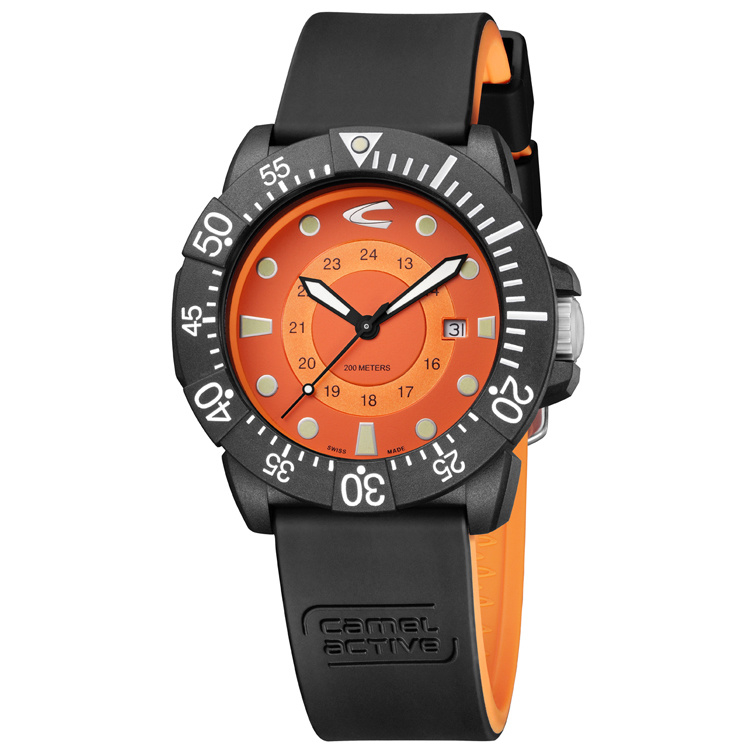 Camel Active Malawi Zwart 20 ATM 44mm | ≥ MEGA | HorlogeOUTLET.nl