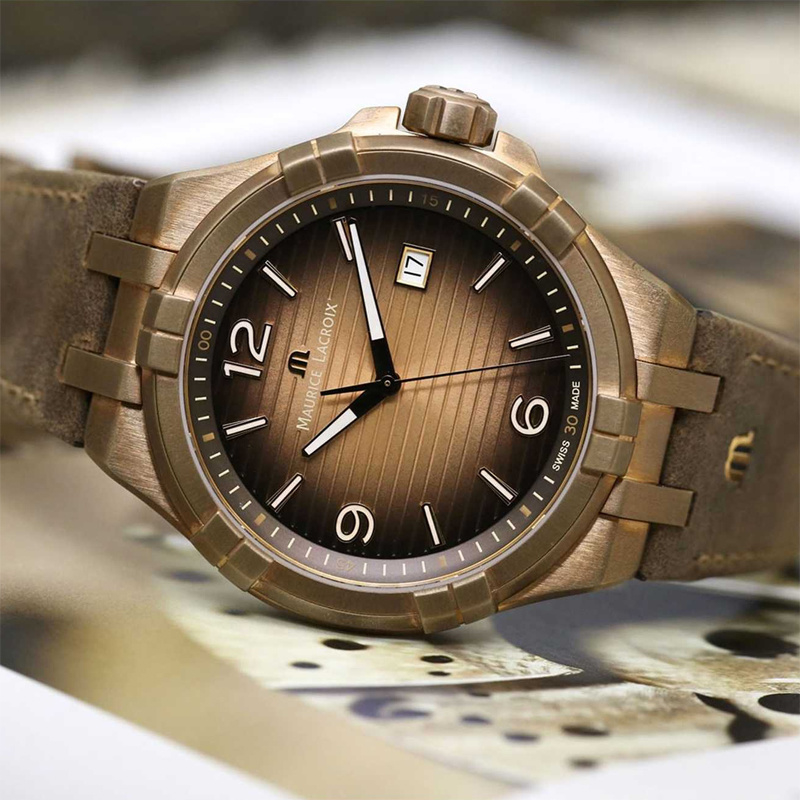 Vervorming hout vis Maurice Lacroix Aikon Bronze Horloge Limited Edition 44mm | HEREN |  HorlogeOUTLET.nl