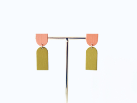 Alys oorhangers coral- olive