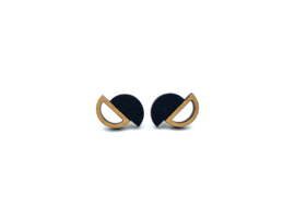 Millie oorstekers black - gold