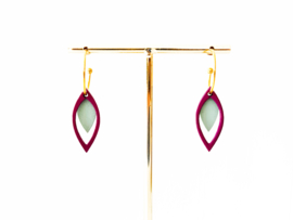 Else oorhangers fuchsia- sage