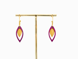 Else oorhangers fuchsia- gold