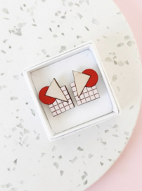 Pixie oorstekers lichtroze- rood