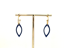 Flore oorhangers fuchsia- gold- blue