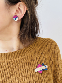 Romée broche fuchsia - blue