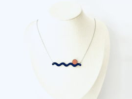Willow halsketting blue- coral