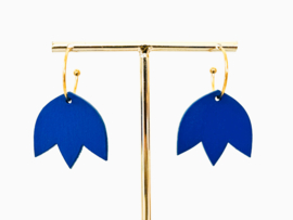 Flore oorhangers blue- gold- sage