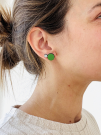 Odette oorstekers groen- blauwgrijs