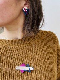 Romée halsketting fuchsia- blue