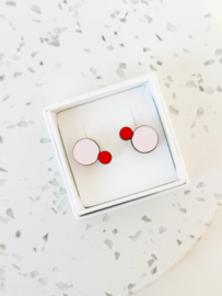 Odette oorstekers lichtroze- rood