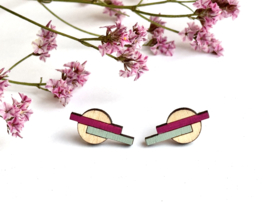 Puck oorstekers fuchsia- sage