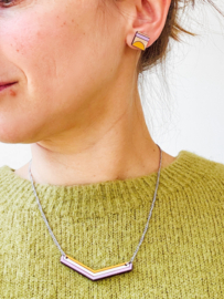 Ava halsketting lila- oker- natuurkleur