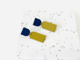Alys oorhangers blue- olive