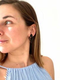 Martha oorstekers in 2 laagjes - black