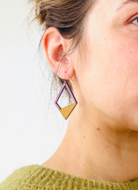 Selin oorhangers lila- goud