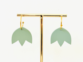 Flore oorhangers sage- gold- lavender