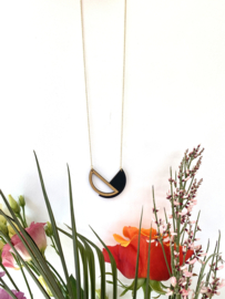 Mona halsketting black - gold