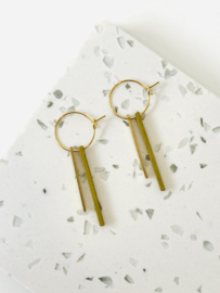 Jess oorhangers olive- gold