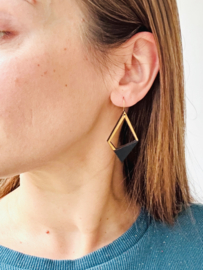Selin oorhangers zwart- goud