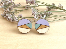 Elle oorstekers lavender - gold - sage