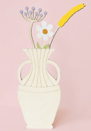 Houten boeketje margriet