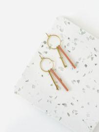 Jess oorhangers coral-gold