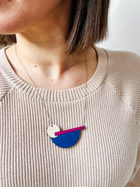 Nova halsketting blue- fuchsia