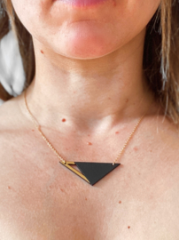 Siem halsketting black- gold
