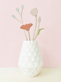 Houten boeketje gerbera