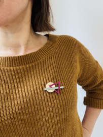 Lot broche fuchsia- sage