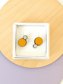 Odette oorstekers oker- zilver