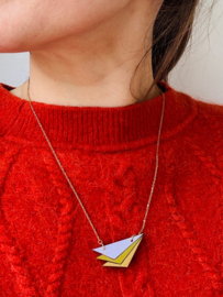 Elif halsketting lila- olijf- goud
