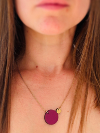 Odette halsketting aubergine- goud