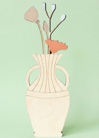 Houten boeketje gerbera