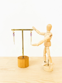 Allie oorhangers lila- goud