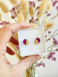 Jutta oorstekers fuchsia- gold