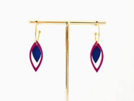 Else oorhangers fuchsia - blue