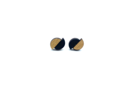Jutta oorstekers black - gold