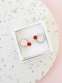 Odette oorstekers lichtroze- rood