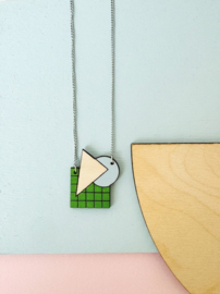 Pixie halsketting groen- blauwgrijs