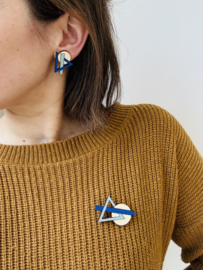 Lot broche blue- sage
