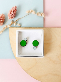 Odette oorstekers groen- blauwgrijs