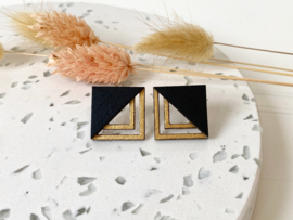 Soen oorstekers black - gold