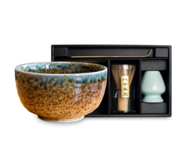 Matcha set Orange in luxe cadeaudoos