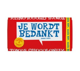 Tony's Chocolonely Chocolade -  Je wordt bedankt