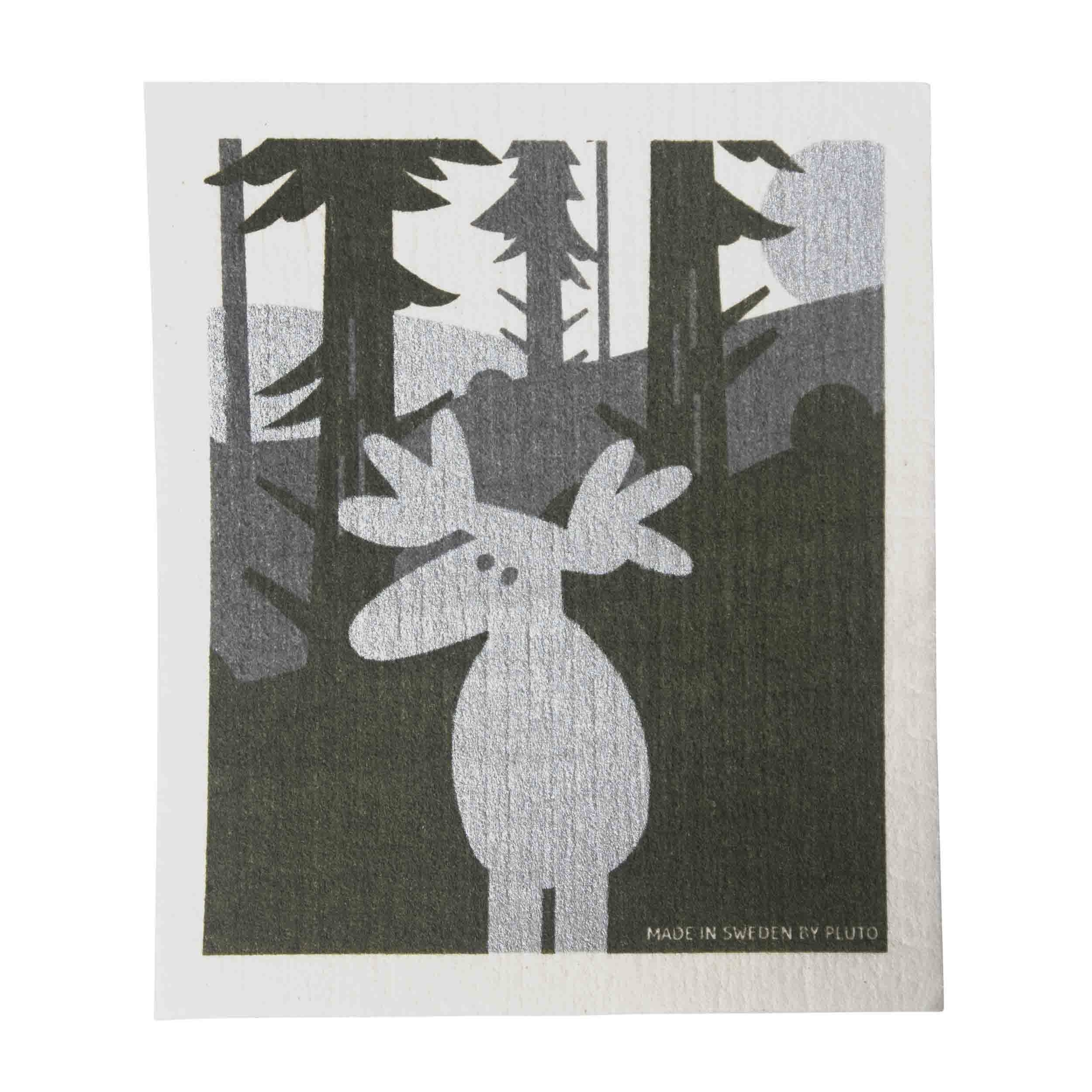 Pluto Design Zweedse vaatdoek Moose in the Forest