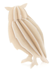 Lovi Owl houten uil kaart - Medium - diverse kleuren