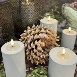 Deluxe Homeart White LED Outdoor Candle 10 x 10 cm