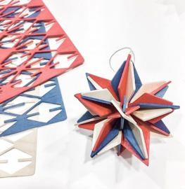 Lovi Star houten ster kaart - Medium - diverse kleuren