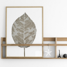 Monika Petersen Lino Print Birch Leaf Gold/White 50x70 cm